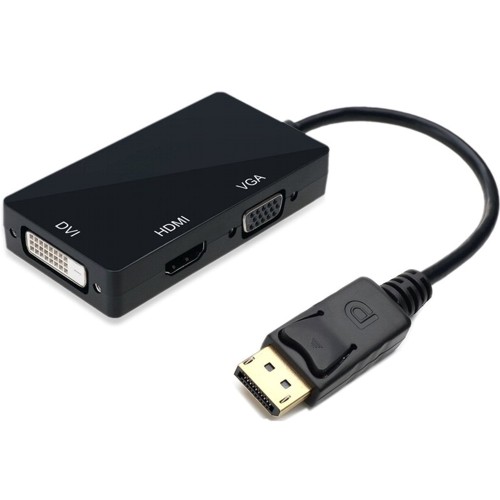 Адаптер DisplayPort -> HDMI / DVI-I / VGA  Orient C-309, кабель 0.2 метра - чёрный