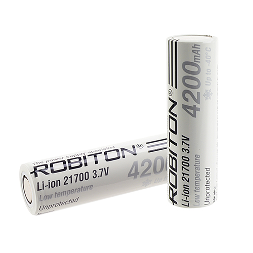Аккумулятор Li-Ion 21700 3.7В 4200 mAh ROBITON INR низкотемпературный Аккумулятор Li-Ion 21700 3.7В 4200 mAh ROBITON INR низкотемпературный