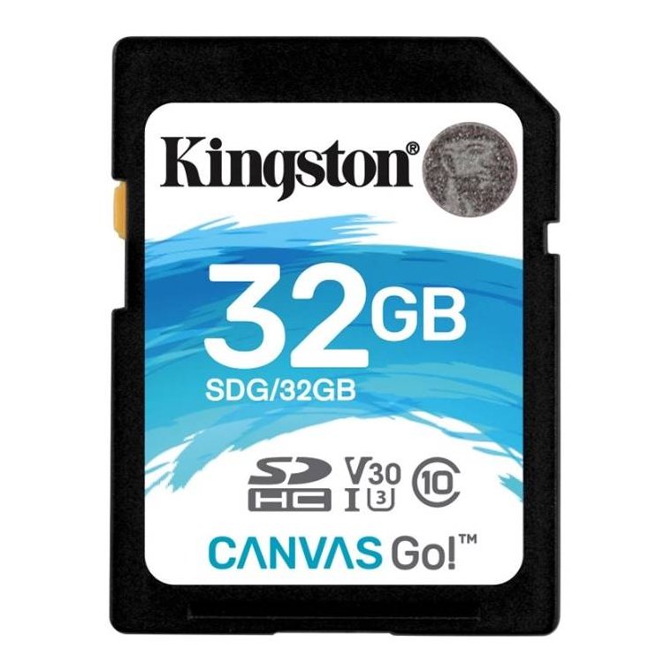 Карта памяти SDHC / Secure Digital High Capacity 32 Гб Kingston Сlass 10 UHS-1, чтение 90 Мбайт/сек, запись 45 Мбайт/сек (U3 V30) CANVAS Go Карта памяти SDHC / Secure Digital High Capacity 32 Гб Kingston Сlass 10 UHS-1, чтение 90 Мбайт/сек, запись 45 Мбайт/сек (U3 V30) CANVAS Go