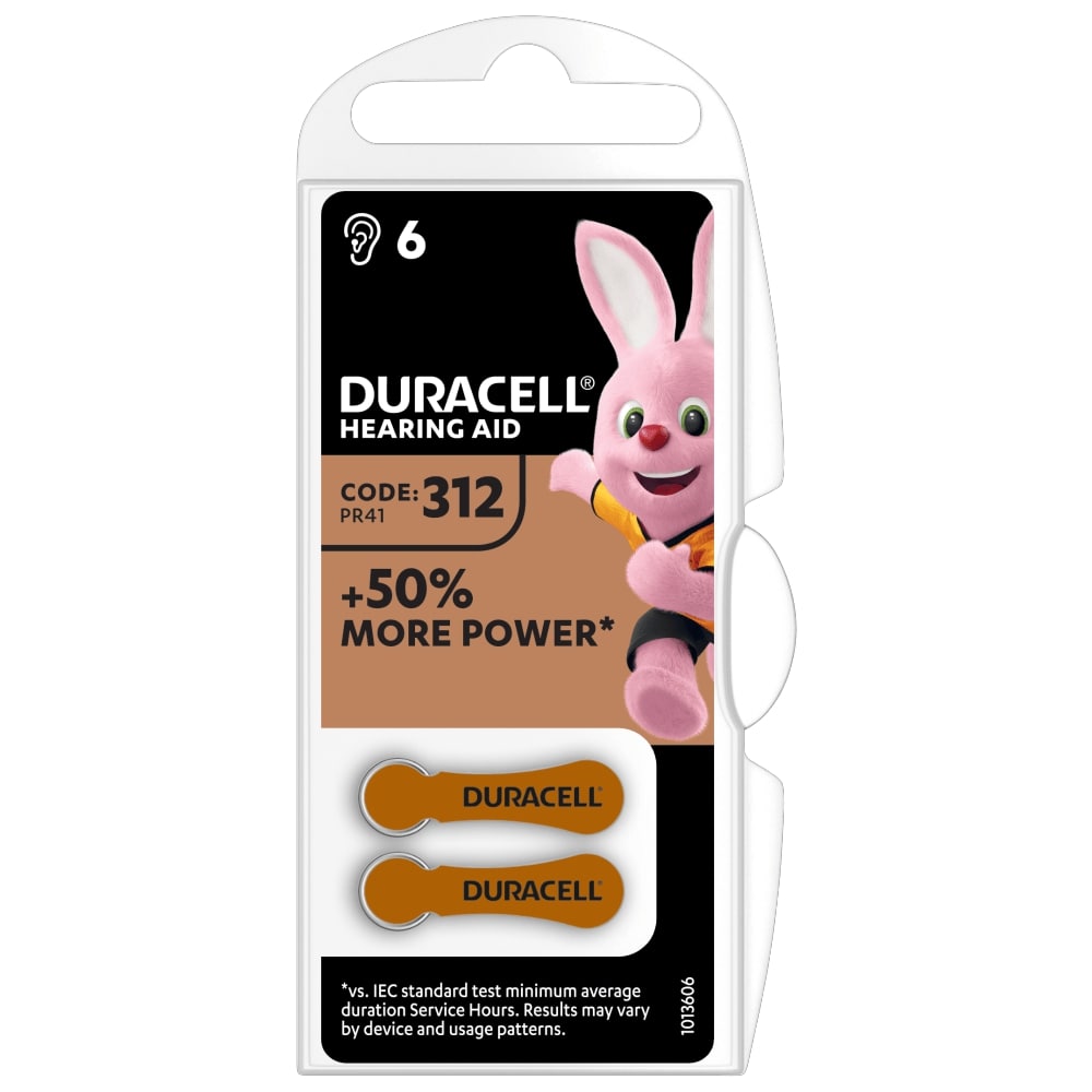  -    ZA312 (PR41), DURACELL ,  6 