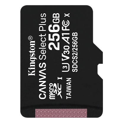   microSDXC 256  KINGSTON lass 10 UHS 1,  Canvas Select Plus, R100W85