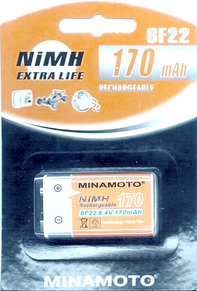 Аккумулятор 6F22 170 mAh Крона, Ni-MH MINAMOTO