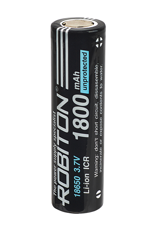 Аккумулятор Li-Ion 18650 3.7В 1800 mAh без защиты ROBITON Аккумулятор Li-Ion 18650 3.7В 1800 mAh без защиты ROBITON
