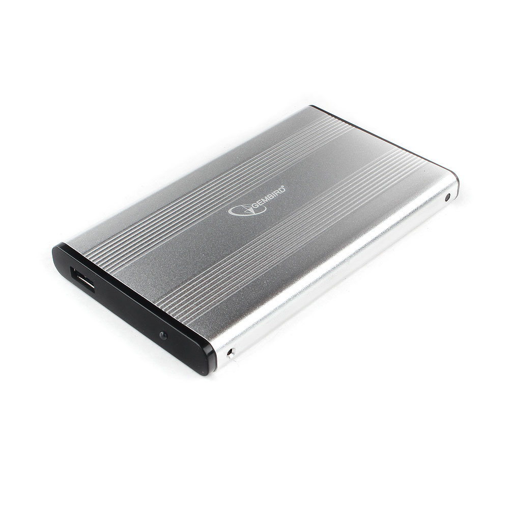 Внешний корпус для 2.5'' HDD/SSD SATA дисков  Gembird EE2-U3S-5-S, алюминиевый, серебристый, usb 3.0, чехол в комплекте