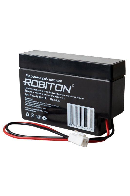 Аккумулятор свинцово-кислотный ROBITON VRLA12-0.8-VHR, 12В 0.8 Aч