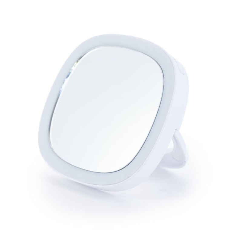 Зеркальце ЛЮЧИЯ (LUCIA) LU215 белое со светодиодной подсветкой, встроенный аккумулятор, заряд от USB