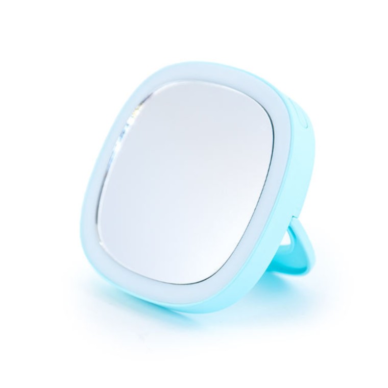 Зеркальце ЛЮЧИЯ (LUCIA) LU215 голубое со светодиодной подсветкой, встроенный аккумулятор, заряд от USB