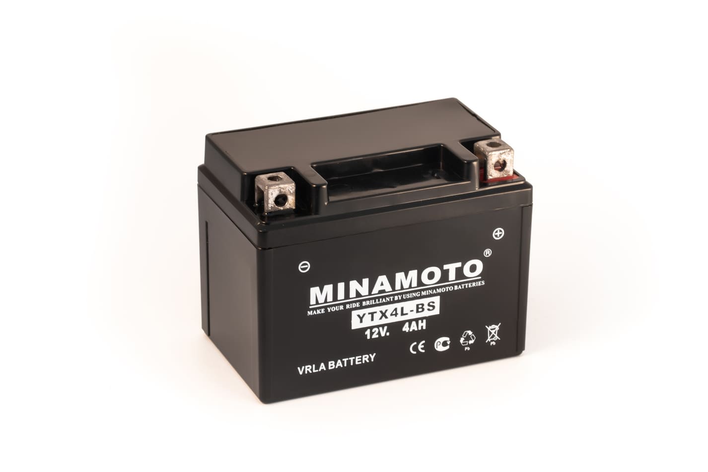 Стартерный (для мототехники) аккумулятор Minamoto YTX4L-BS (12В, 4 Ач, 113x69x88)