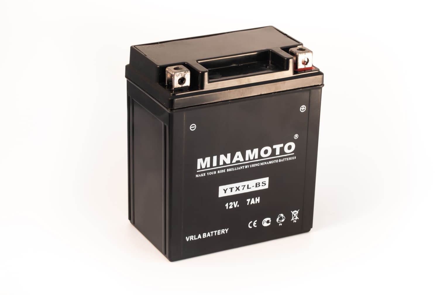 Стартерный (для мототехники) аккумулятор Minamoto YTX7L-BS (12В, 7 Ач, 113x70x131)