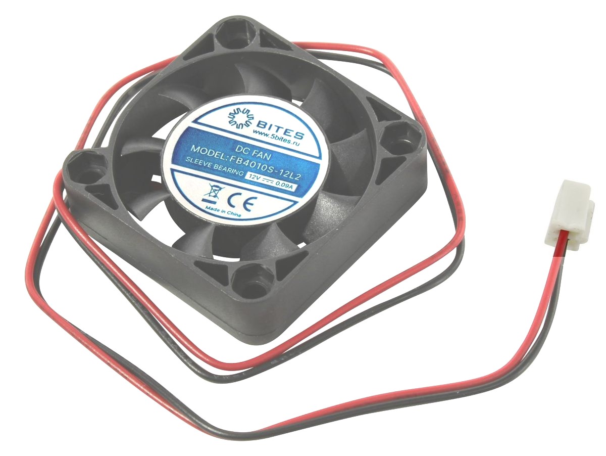 Вентилятор 12 вольт 40 х 40 х 10 втулка (подшипник скольжения)), 2pin, провод 15см, 5Bites F4010S-12L2 Вентилятор 12 вольт 40 х 40 х 10 втулка (подшипник скольжения)), 2pin, провод 15см, 5Bites F4010S-12L2