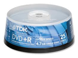 DVD+R  16 TDK 4.7 , Cake Box