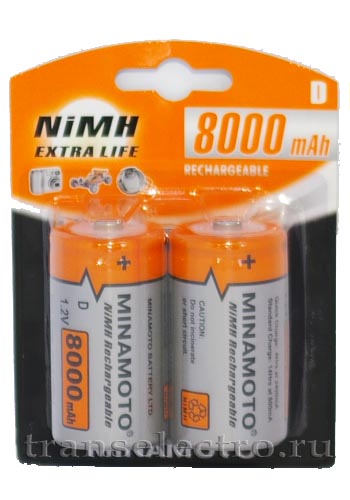  D 8000 mAh, 1.2 Ni-MH MINAMOTO