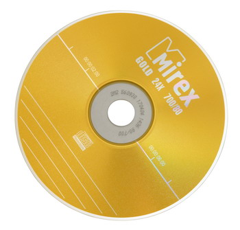 CD-R диск MIREX 24x 700 Мб / 80 мин ''GOLD'', SlimBox (тонкая коробка)