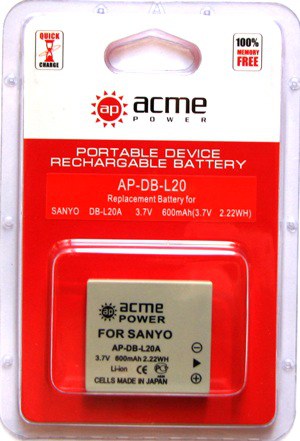 Аккумулятор SANYO DB-L20 (AcmePower)