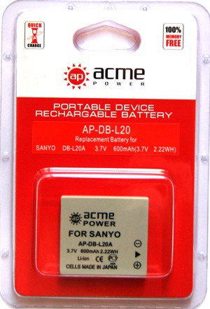 Аккумулятор SANYO DB-L20 (AcmePower) Аккумулятор SANYO DB-L20 (AcmePower)