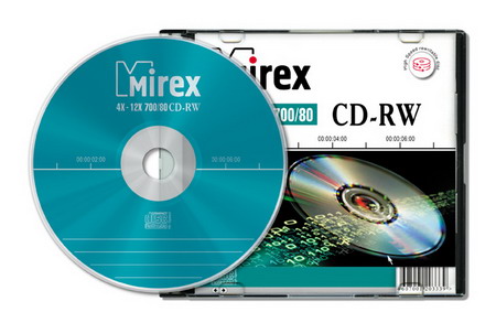 CD-RW диск MIREX 4x-12х 700 Мб / 80 мин, SlimBox