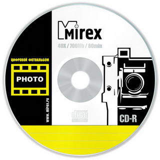 CD-R диск MIREX 48x 700 Мб / 80 мин, ''Цифровой фотоальбом'', SlimBox
