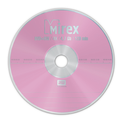 DVD+RW диск 4х MIREX 4.7 Гб Cake Box