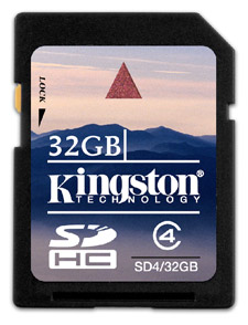 Карта памяти SDHC / Secure Digital High Capacity 32 Гб Kingston Сlass 4