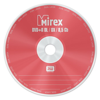 DVD+R диск двухслойный (DoubleLayer /DL) 8х Mirex 8.5 Гб с логотипом CakeBox