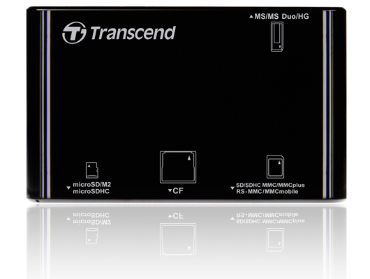 Устройство чтения-записи карт памяти (ридер) P8 >>USB 2.0, черный корпус Transcend