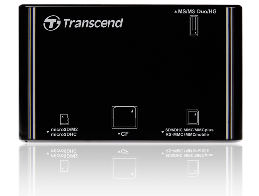 Устройство чтения-записи карт памяти (ридер) P8 >>USB 2.0, черный корпус Transcend Устройство чтения-записи карт памяти (ридер) P8 >>USB 2.0, черный корпус Transcend