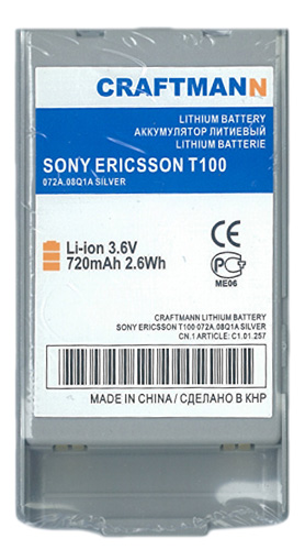 Аккумулятор SONY-ERICSSON T100 [BSL-14], 720 mAh CRAFTMANN