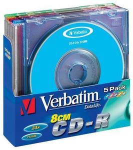 CD-R мини диск 210 Мб 24x Verbatim, miniSlim box