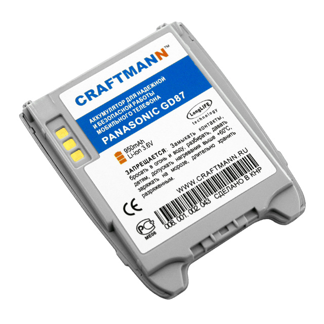  PANASONIC GD87 [EB-BSD87], 950 mAh CRAFTMANN