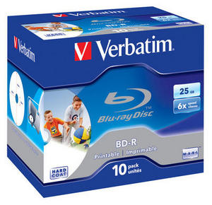 BD-R (Blu-Ray) диск 25 Gb  6х Verbatim printable, для струйной печати в коробке