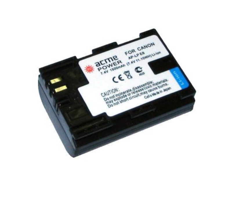 Аккумулятор для CANON LP-E6 (AcmePower), 1500 mAh Аккумулятор для CANON LP-E6 (AcmePower), 1500 mAh