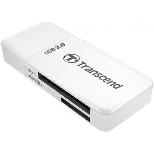 Устройство чтения-записи карт памяти (ридер) P5 >>USB 2.0 Transcend, белый Устройство чтения-записи карт памяти (ридер) P5 >>USB 2.0 Transcend, белый