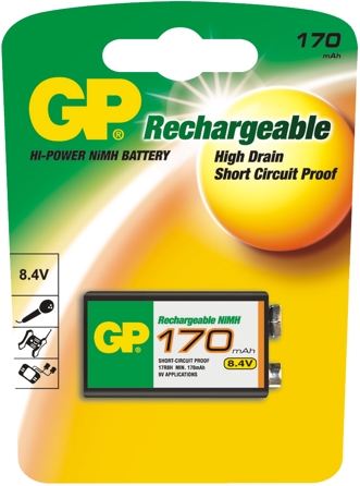  6F22 170 mAh '''', Ni-MH GP