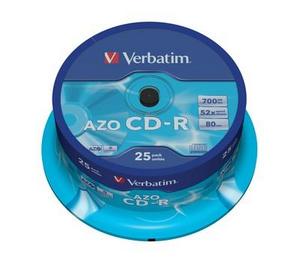 CD-R диск Verbatim DataLife+ (AZO) 52x 700 Мб / 80 мин, CakeBox