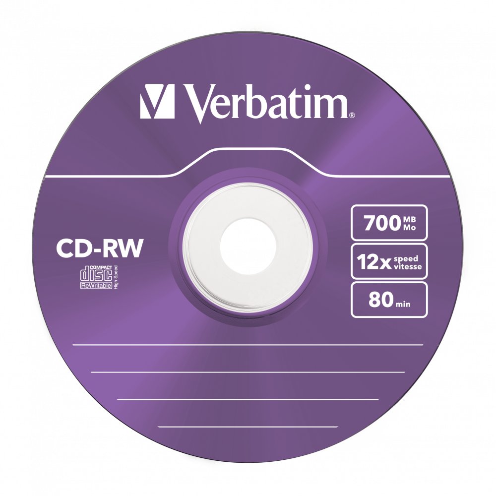CD-RW диск VERBATIM 8x-12х 700 Мб / 80 мин, Slim Box