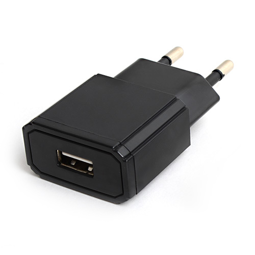 Зарядное уcтройство сетевое(110-220В) для USB, 1 порт, 1000 mA, черный цвет