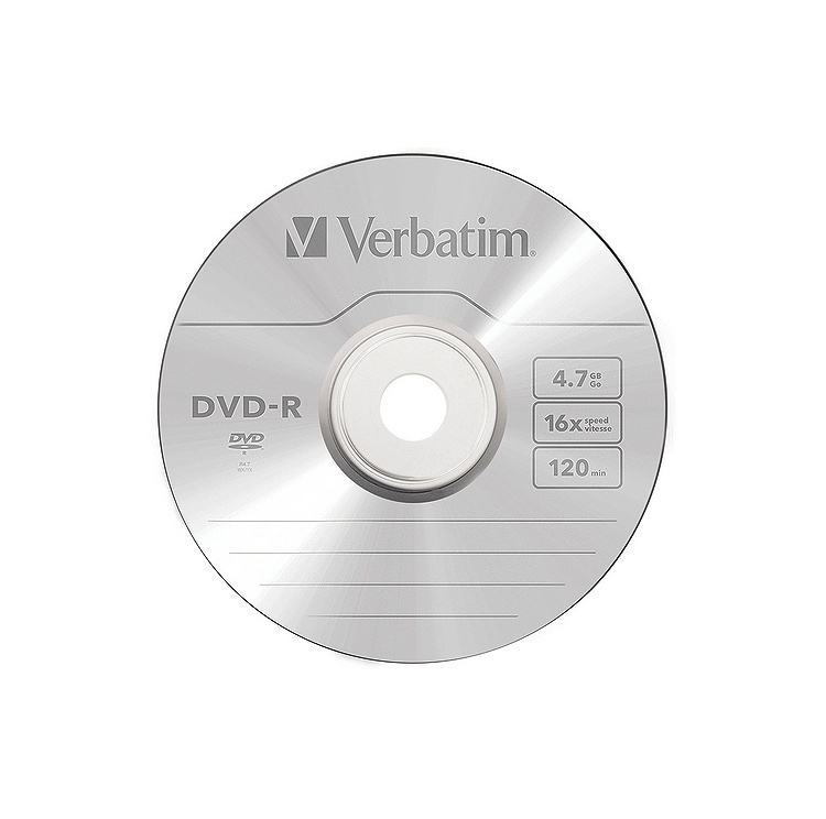 DVD-R диск 16х Verbatim 4.7 Гб, CakeBox 50/100